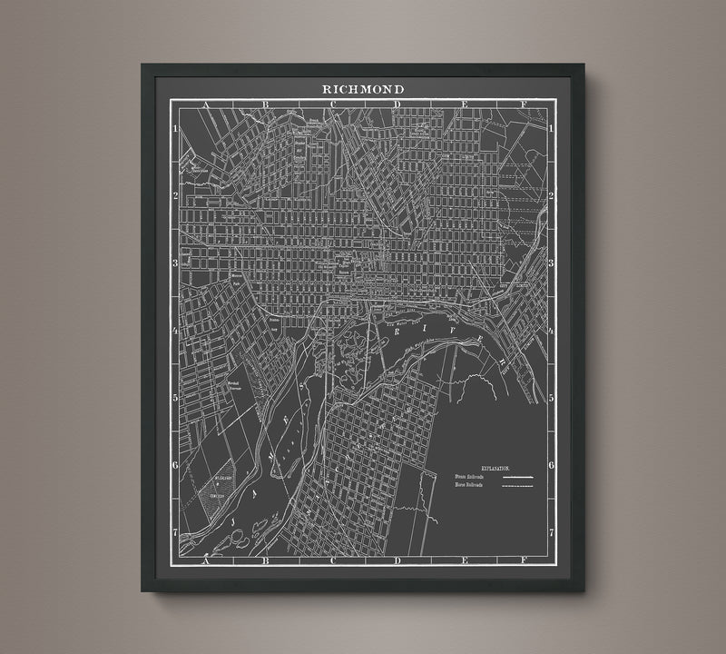 1900s Lithograph Map of Richmond
