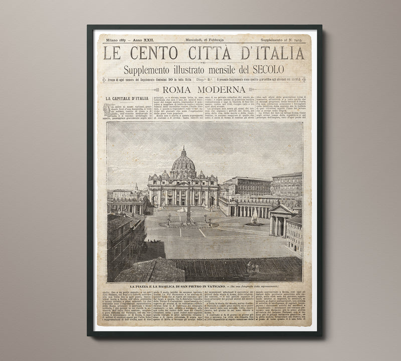 Vintage Italian Newspaper - Roma Moderna Full Cover 1