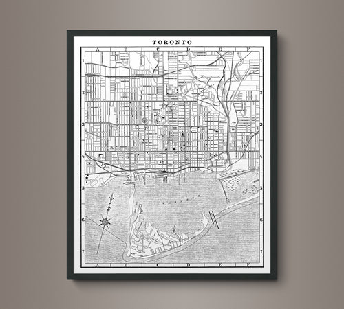 1900s Lithograph Map of Toronto