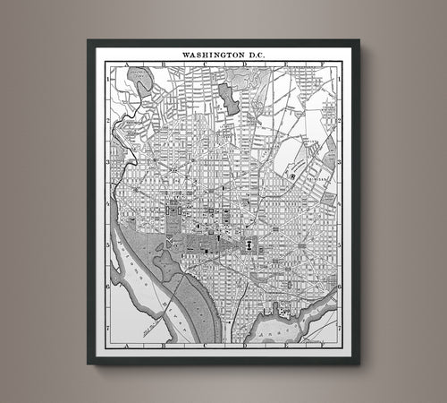 1890s Lithograph Map of Washington DC