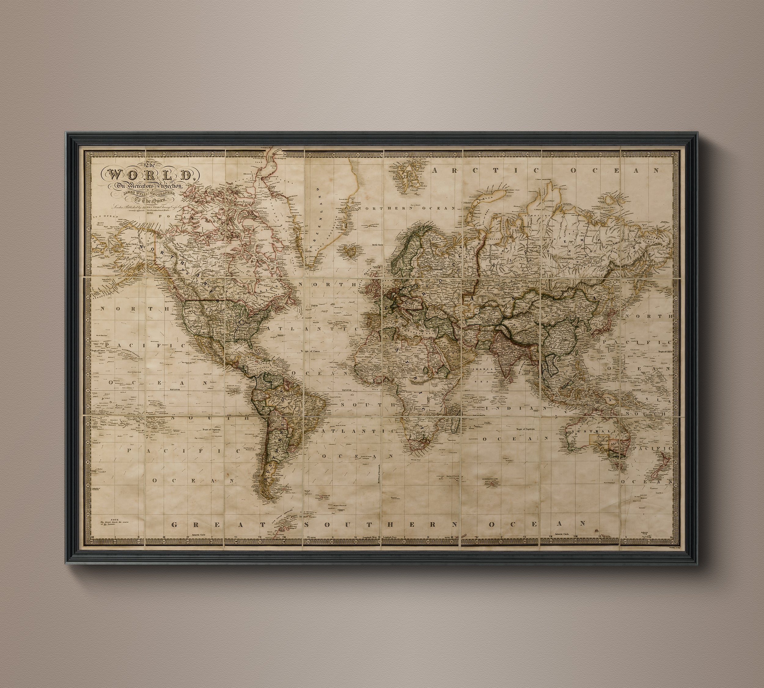 1861 Map of the World – Art Circa