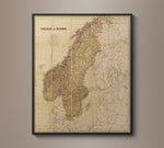 1900 Map of Sweden/Norway
