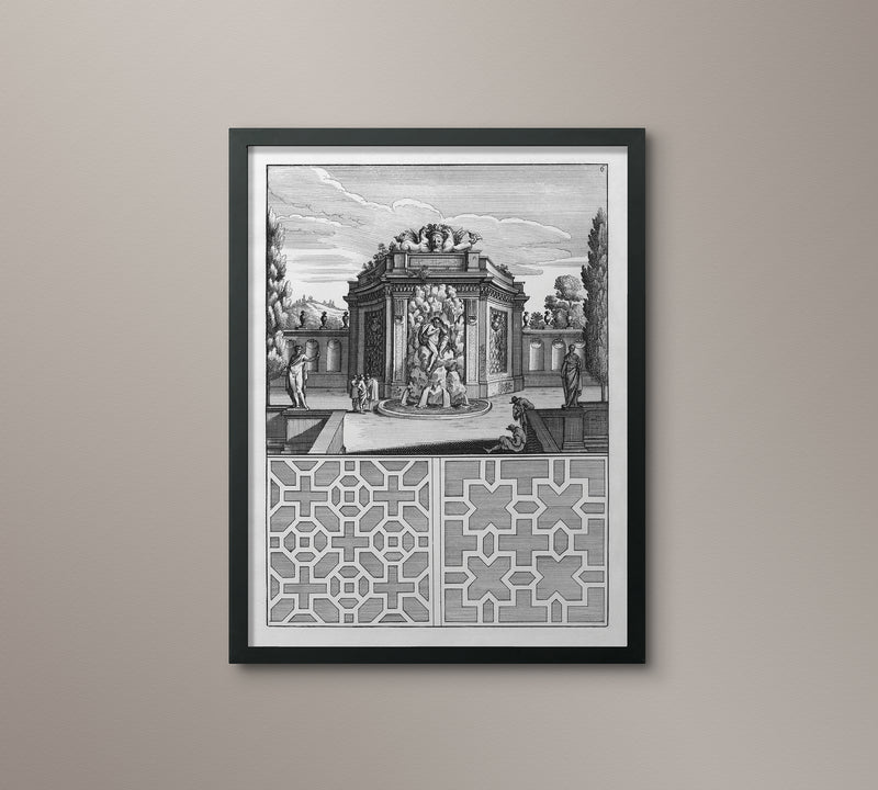 17th C. Baroque Architectural and Garden Elevation 1