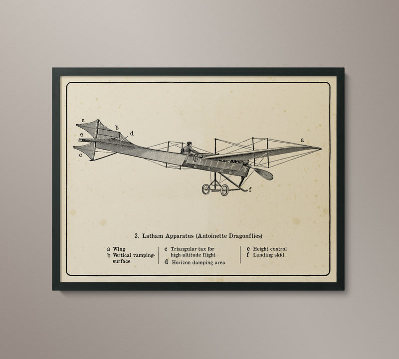 Vintage Airplane Collection - Antoinette - Antique Sepia