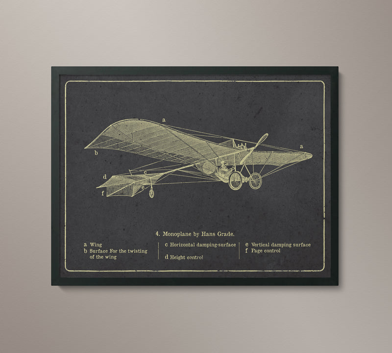 Vintage Airplane Collection - Hans Grade - Vintage Black