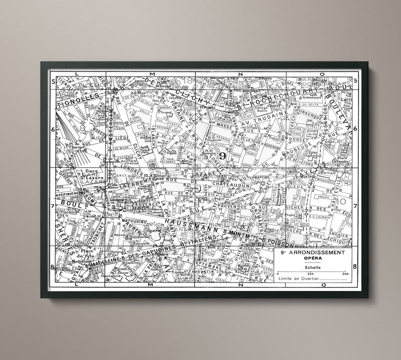 Paris 9th Arrondissement Map - Opera