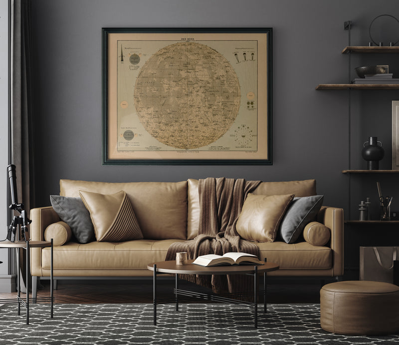 Antique Lunar Map 1910