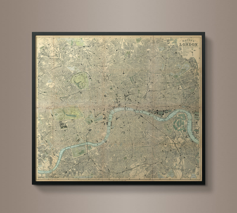 Circa 1890 London Map