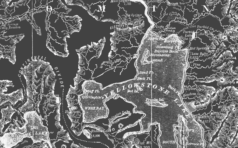 1900s Lithograph Map of Yellowstone