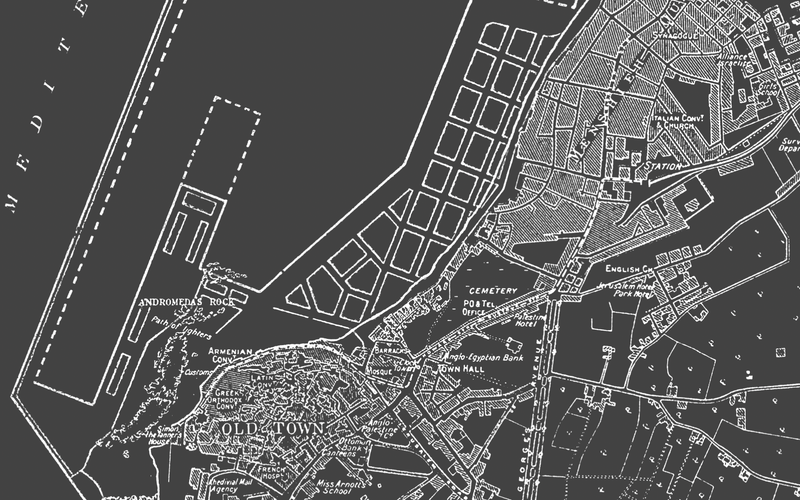 1920s Monochromatic Map of Tel Aviv