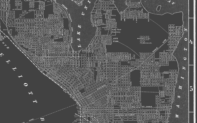 1900s Lithograph Map of Seattle