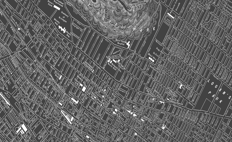 1900s Lithograph Map of Montreal