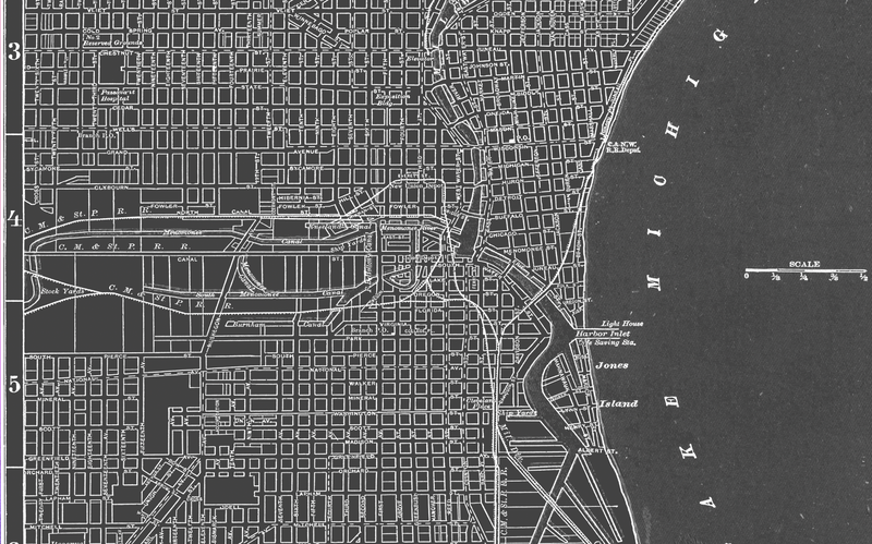 1900s Lithograph Map of Milwaukee