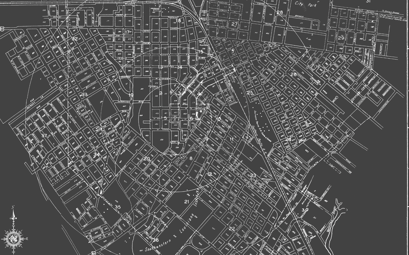 1940s Monochromatic Map of Lafayette