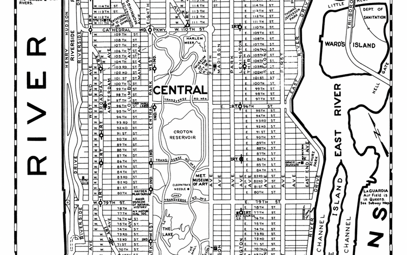 Street Map Of Manhattan 1955