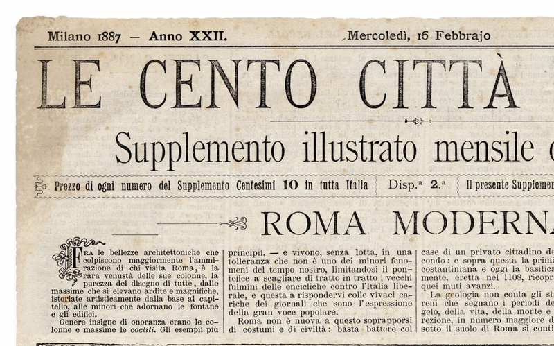 Newspaper Roma Vintage Italian Newspaper - Roma Moderna Full Cover 2 – Art Circa