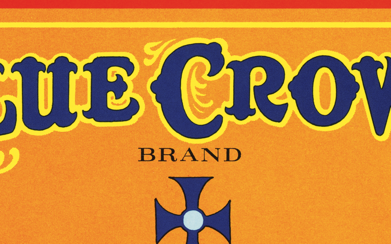 Vintage Produce Label Art - Blue Crown