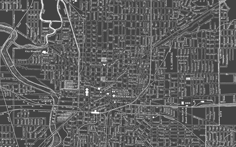 1900s Lithograph Map of Indianapolis