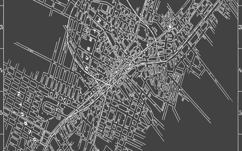 1920s Monochromatic Map of Durham