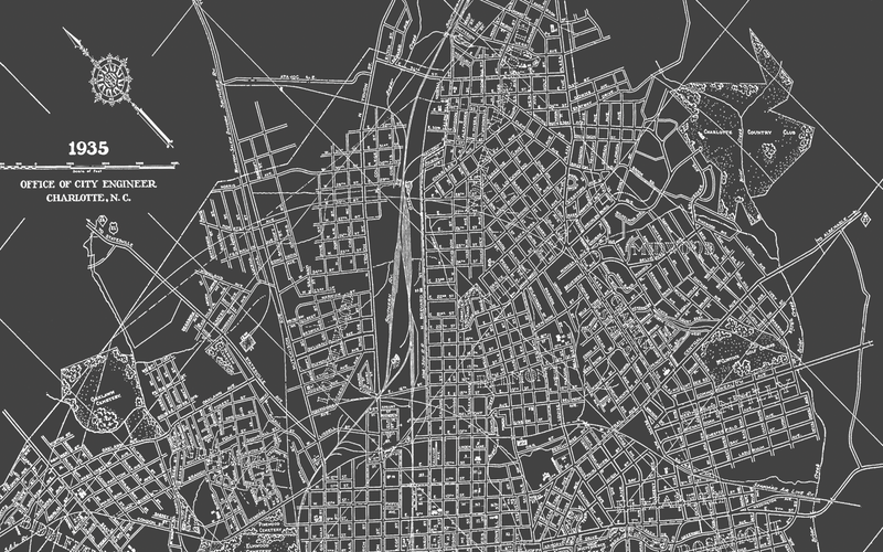 1935 Monochromatic Map of Charlotte