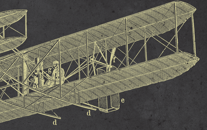 Vintage Airplane Collection - Wright Brothers - Vintage Black