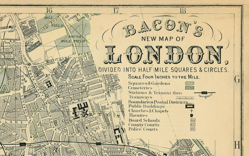 Circa 1890 London Map