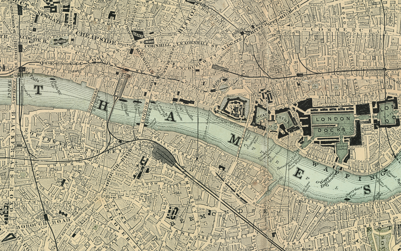 Circa 1890 London Map