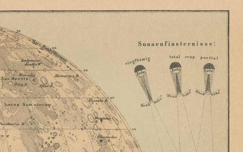 Antique Lunar Map 1910