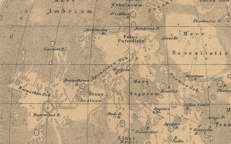 Antique Lunar Map 1910