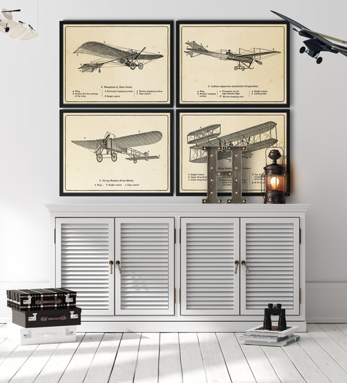 Vintage Airplane Collection - Blériot - Antique Sepia