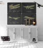 Vintage Airplane Collection - Wright Brothers - Vintage Black