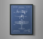 Vintage Airplane Blueprint Art - Grumman Hellcat