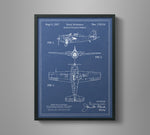 Vintage Airplane Blueprint Art - Grumman Wildcat