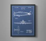 Vintage Airplane Blueprint Art - Pursuit Plane