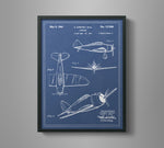 Vintage Airplane Blueprint Art - P-43 Lancer