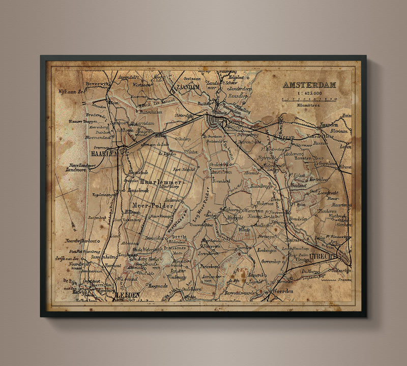 Circa 1894 Amsterdam Map