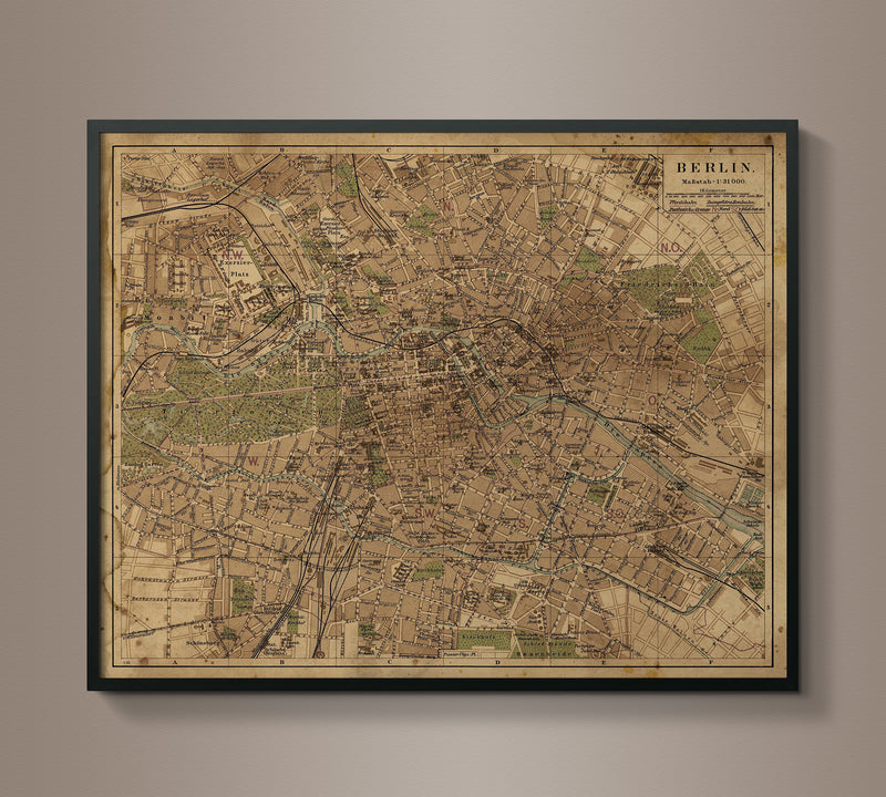 Circa 1893 Berlin Map