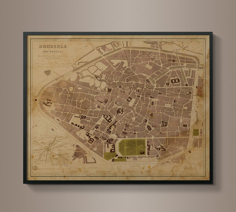 Circa 1890 Brussels Map