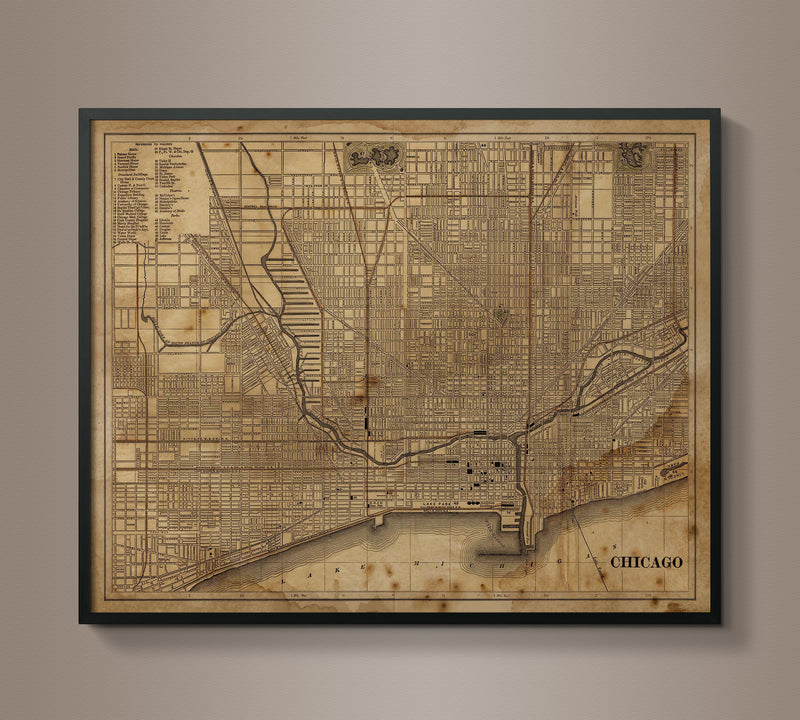 Circa 1883 Chicago Map