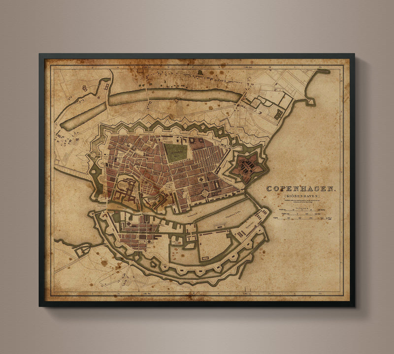 Circa 1837 Copenhagen Map