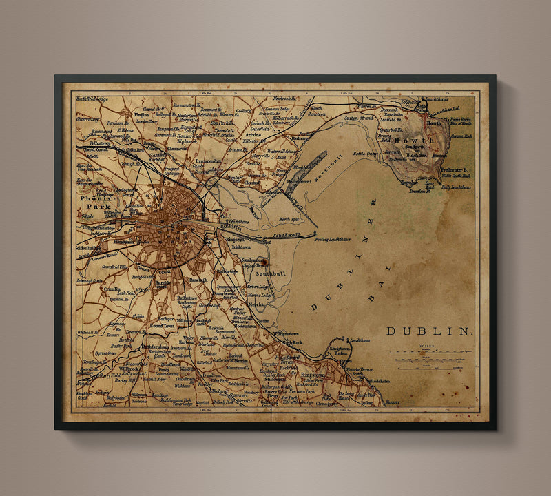 Circa 1900 Dublin Map