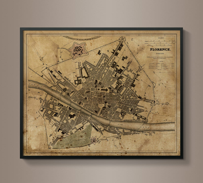 Circa 1835 Florence Map