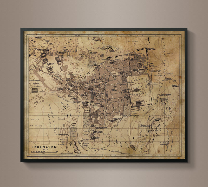 Circa 1911 Jerusalem Map