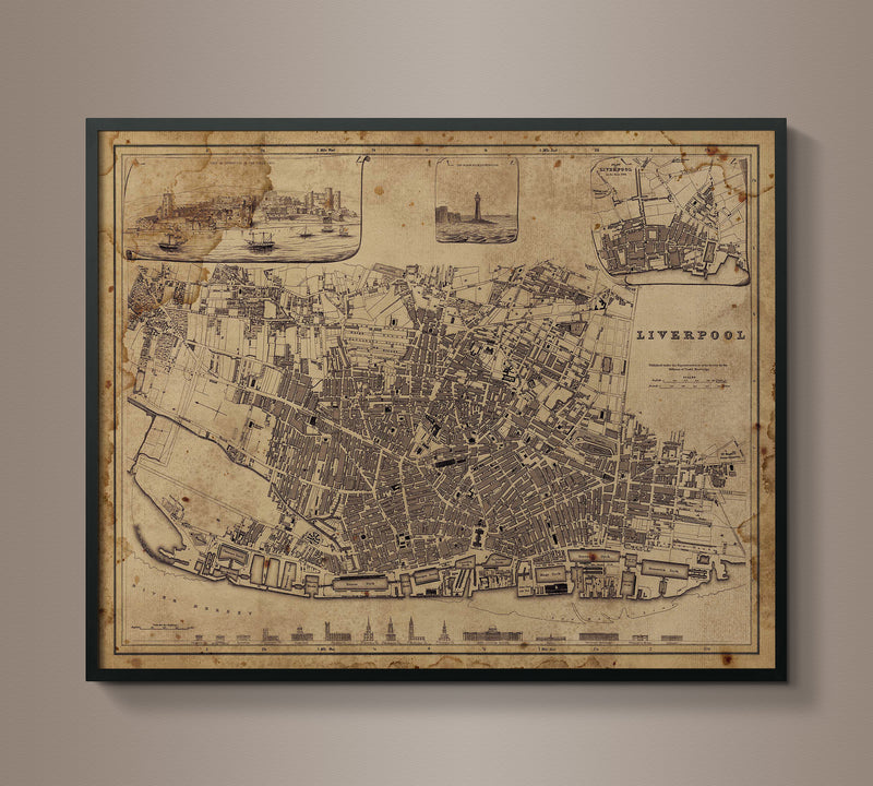 Circa 1836 Liverpool Map