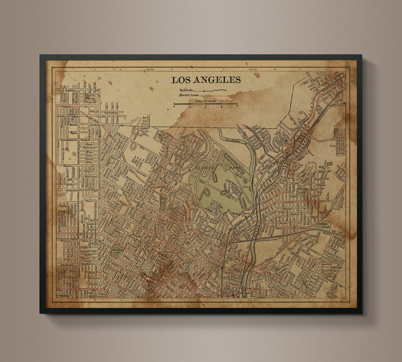 Circa 1900 Los Angeles Map