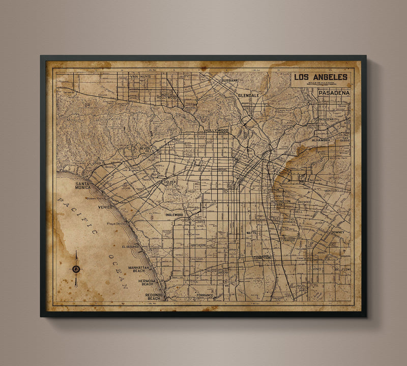 Circa 1930 Los Angeles Map