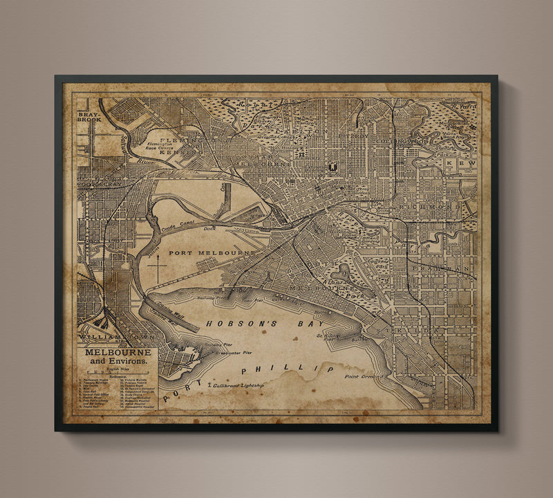 Circa 1910 Melbourne Map