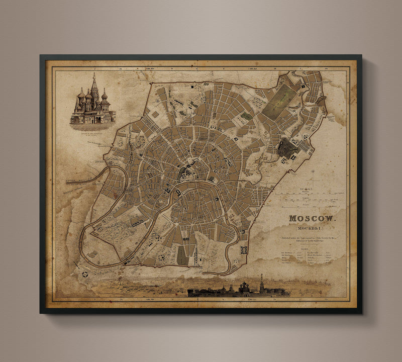 Circa 1836 Moscow Map
