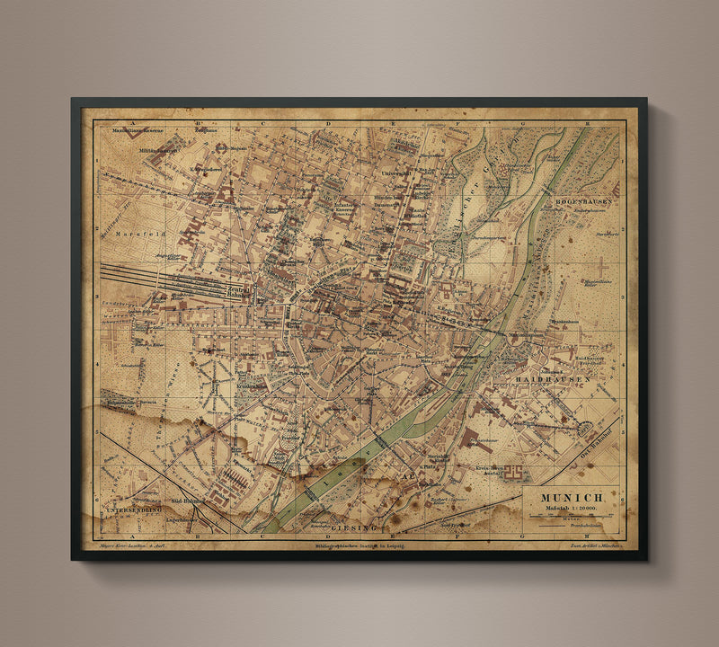 Circa 1910 Munich Map