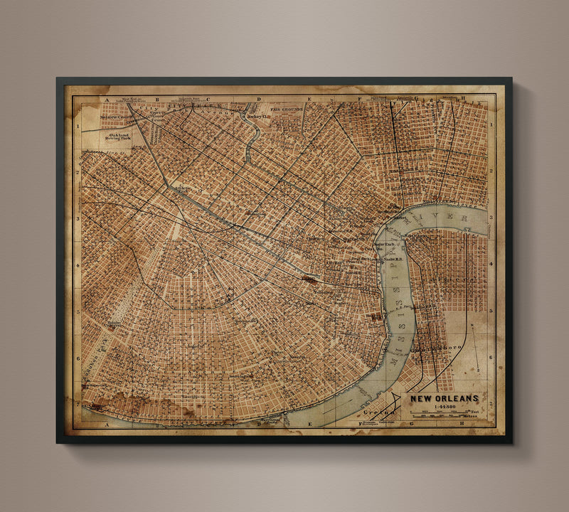 Circa 1900 New Orleans Map